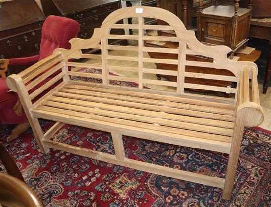 A teak garden bench W.166cm